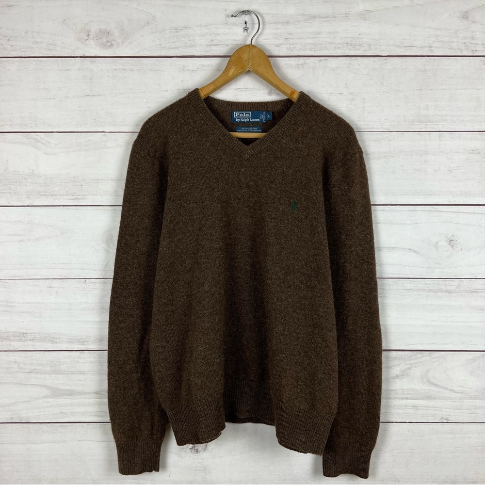 Ralph Lauren Lambswool V Neck Sweater Mens Large